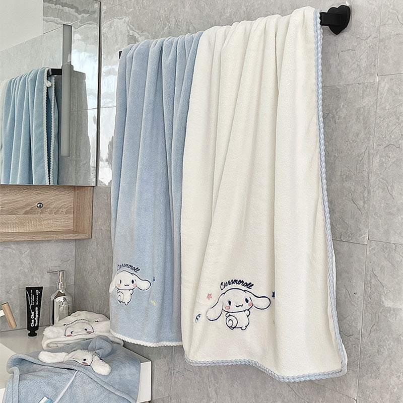 Cartoon Cinnamon Dog Towel – Quick-Dry, Absorbent Bath & Hair Cap