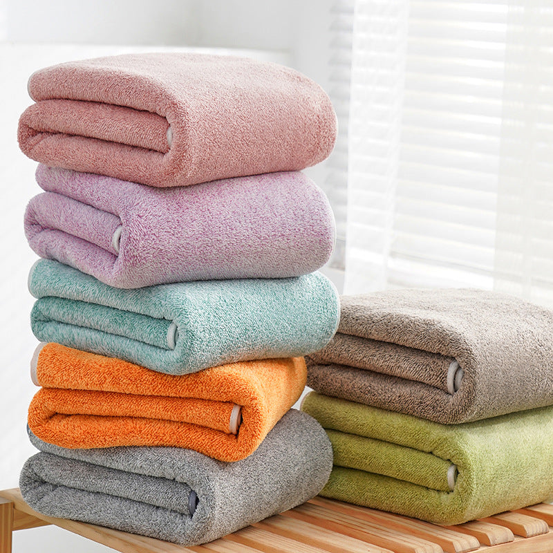 Coral Velvet Large Bath Towel – 90×175cm Thickened & Quick-Drying