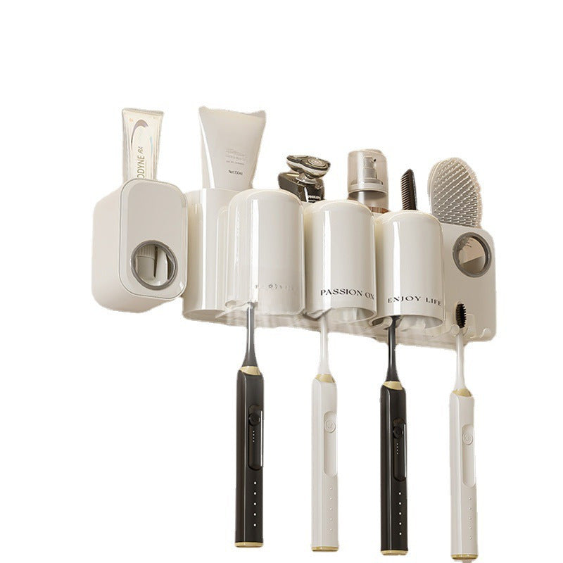 Cream Style Toothbrush Holder Set – Wall-Mounted & Chic