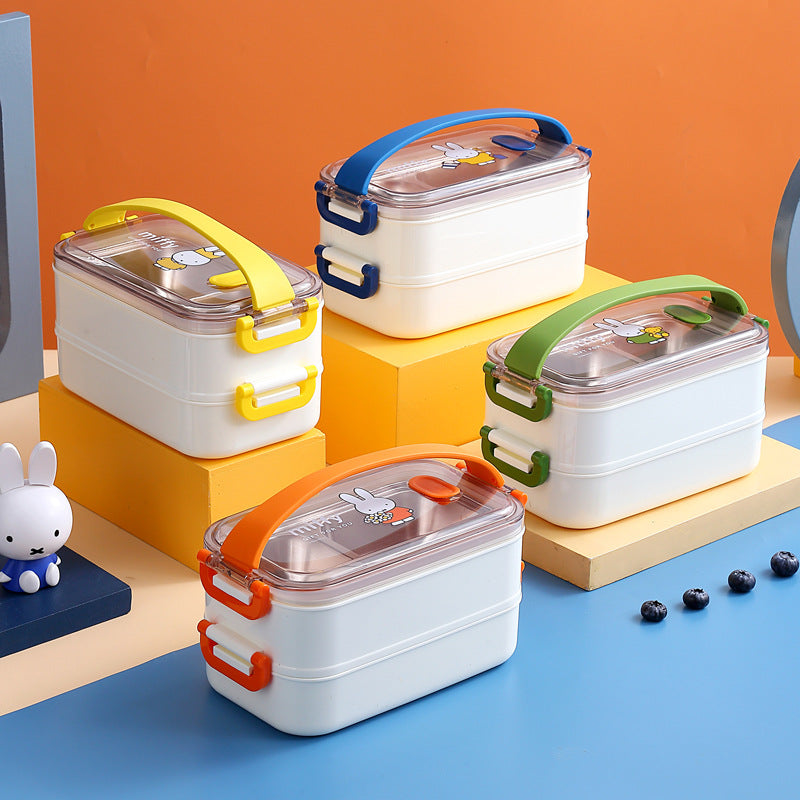 304 Steel Double-Layer Lunch Box  Insulated & Large