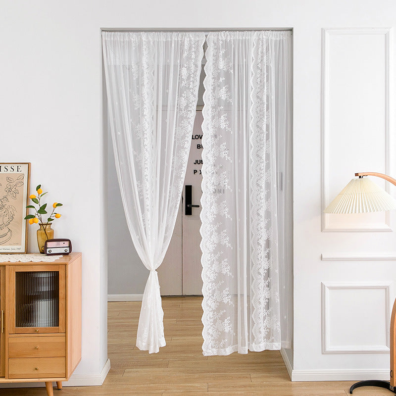 Punch-Free Lace Gauze Curtain for Doors & Windows
