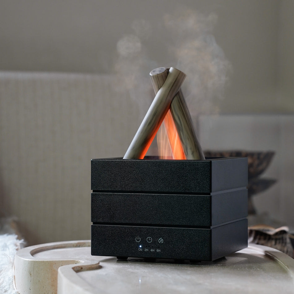 Bonfire Aromatherapy Humidifier with Wood Grain Design