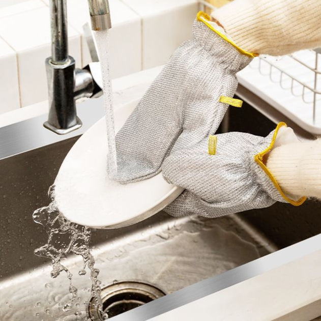 Bamboo Fiber Silver Silk Dishwashing Gloves