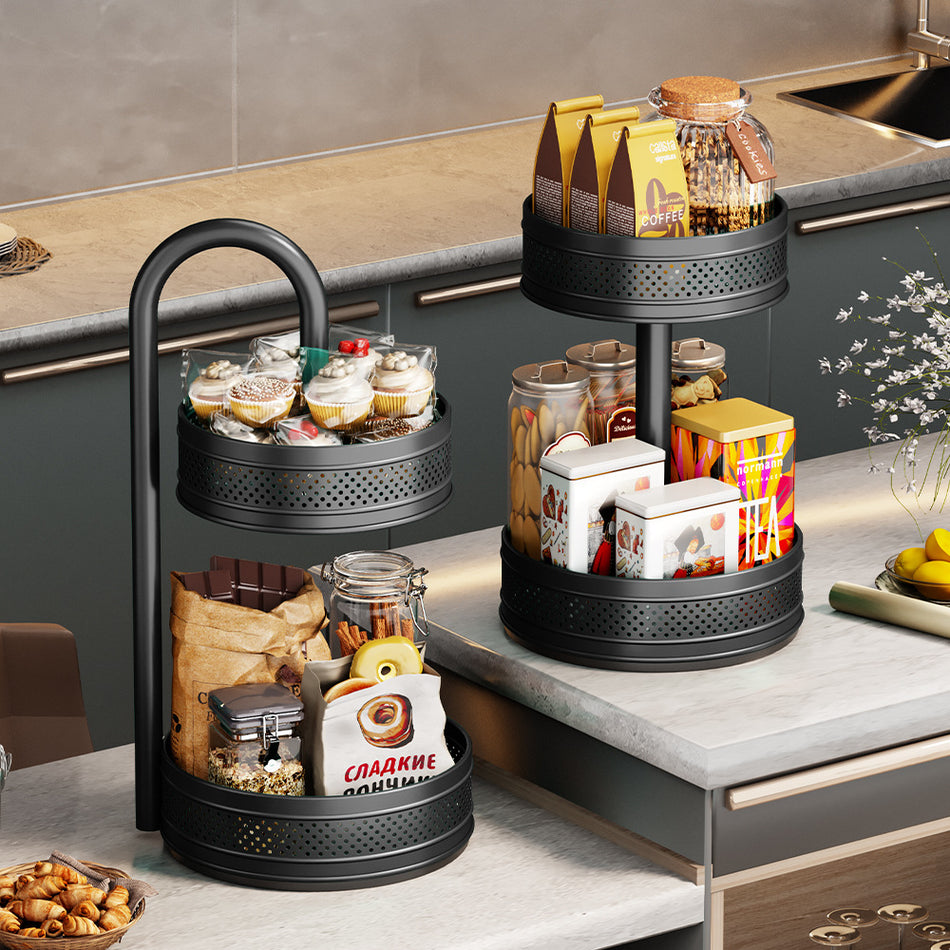 360° Multi-Layer Rotating Kitchen Storage Rack