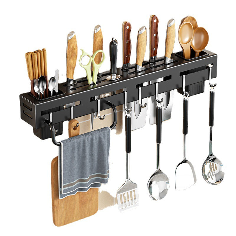 Wall-Mounted Carbon Steel Kitchen Knife Holder Rack