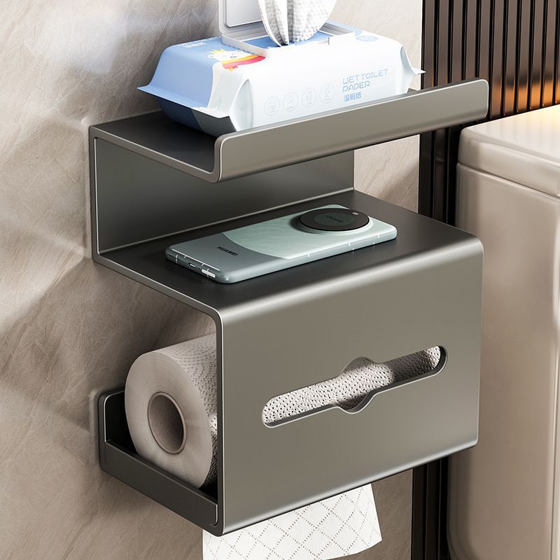 Three-Layer Wall-Mounted Bathroom Tissue Box & Rack