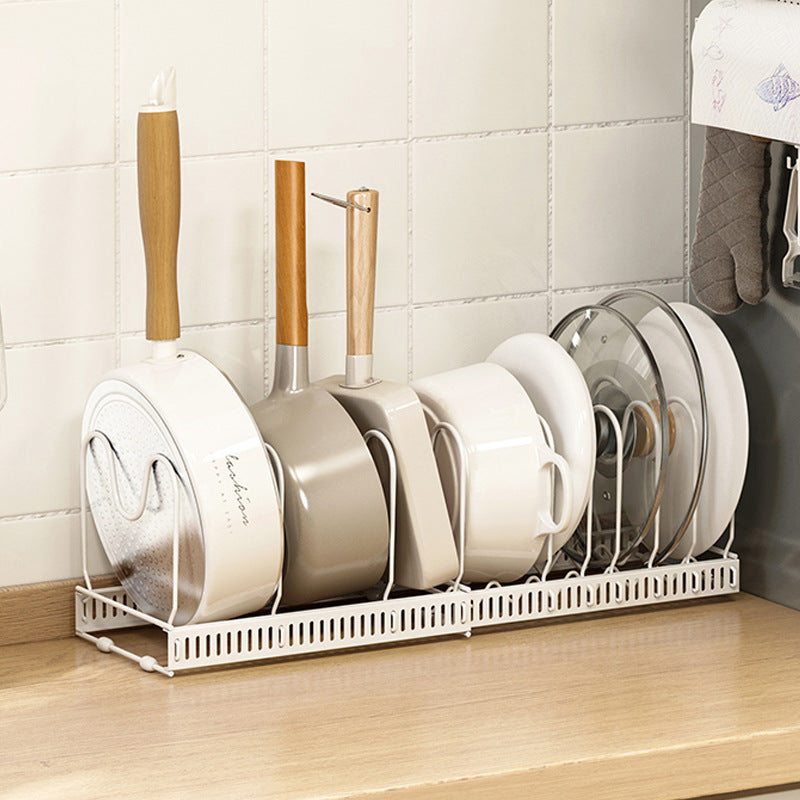 Adjustable Kitchen Storage Rack – Multi-Layer Pot Lid & Board Organizer