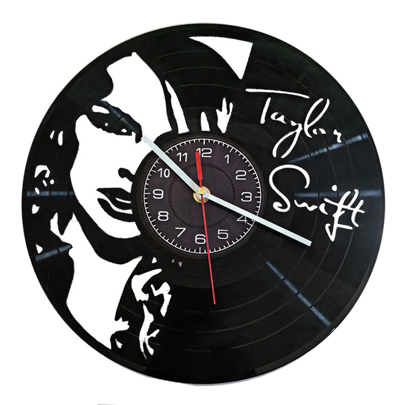 Retro Vinyl Record Hollow Creative Wall Clock