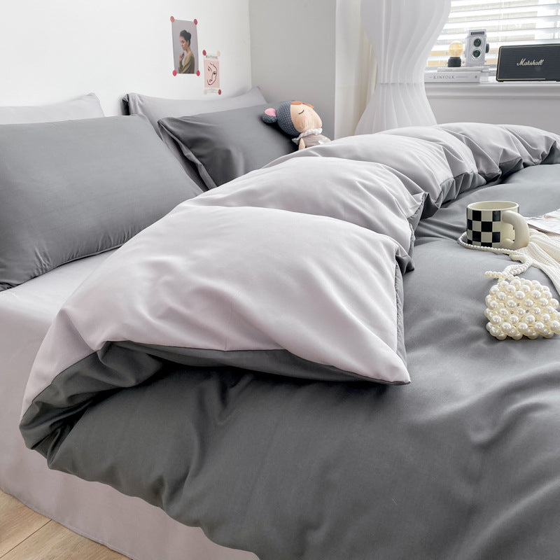 Solid Color Washed Cotton Bedding Set