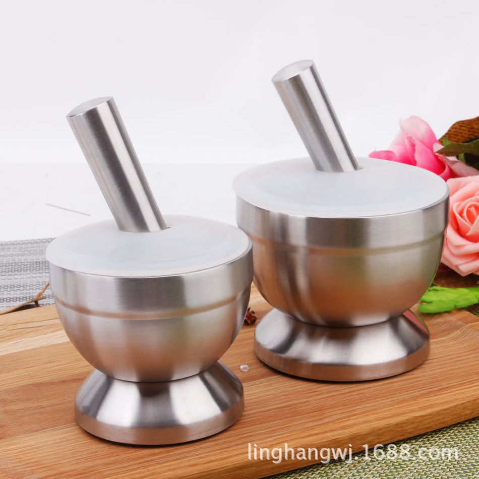Stainless Steel Mashing Bowl & Garlic Mixer