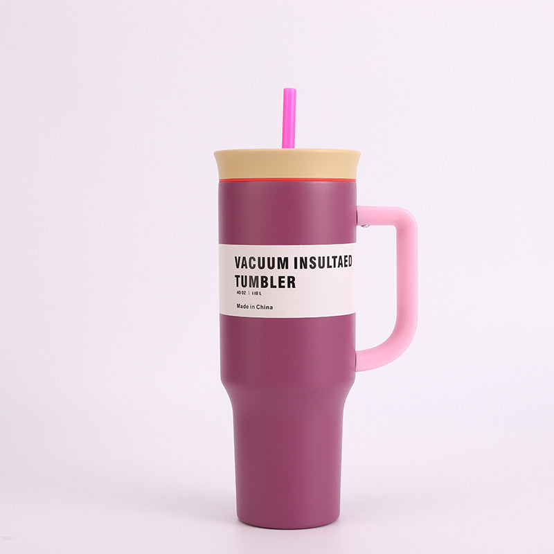 40oz Owala Style Steel Car Thermos Cup with Handle