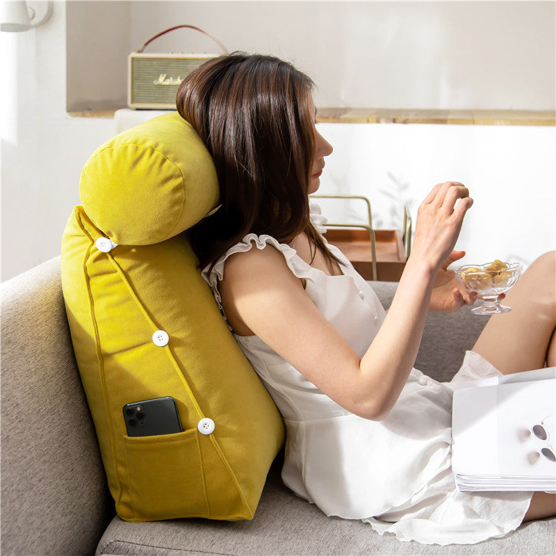 Adjustable Bedside Pillow with Headrest Support