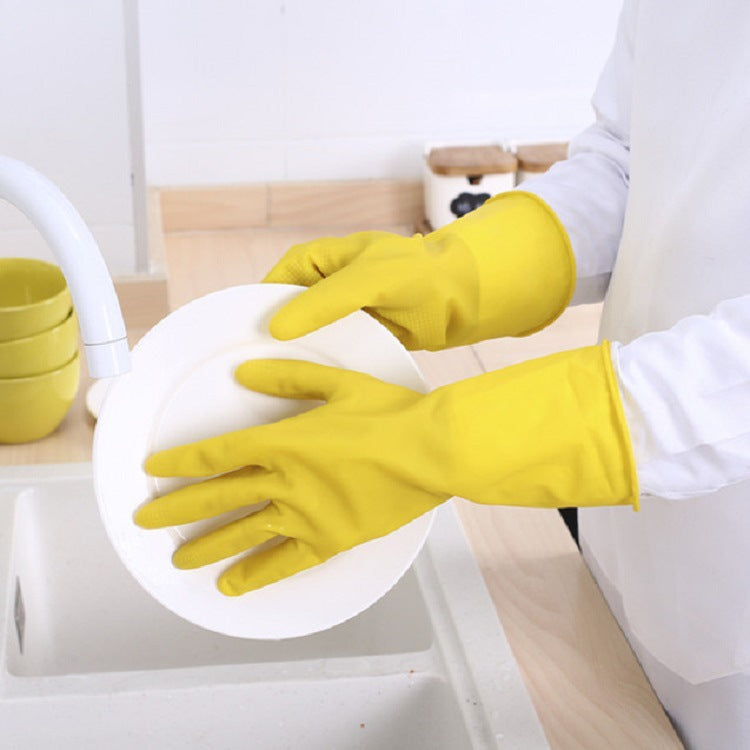 Yellow Latex Beef Tendon Dishwashing Gloves