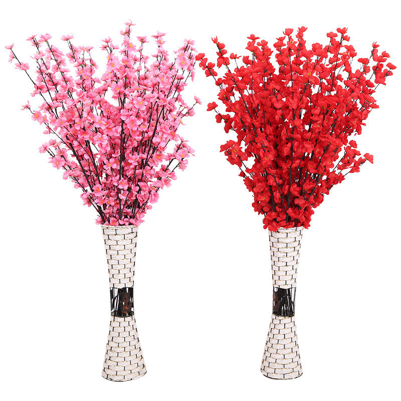 Artificial Peach & Cherry Blossom Branches – Faux Plastic Flowers for Floor Arrangements, Landscaping & Tree Trunk Decoration