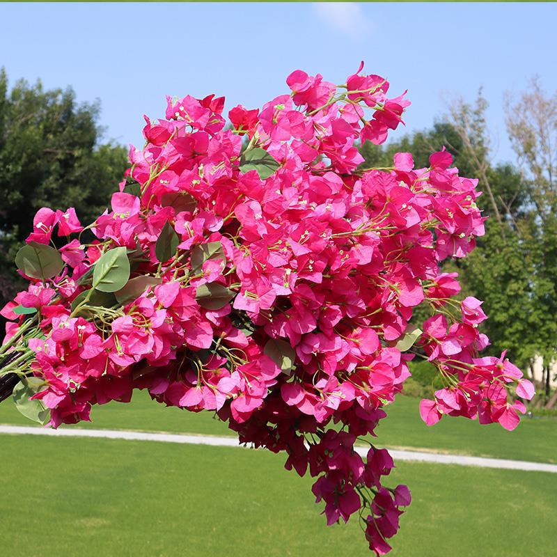 Simulated Bougainvillea & Cherry Blossom Branch – Faux Silk Flower Tree for Garden Landscaping, Scenic Design & Living Room Decor