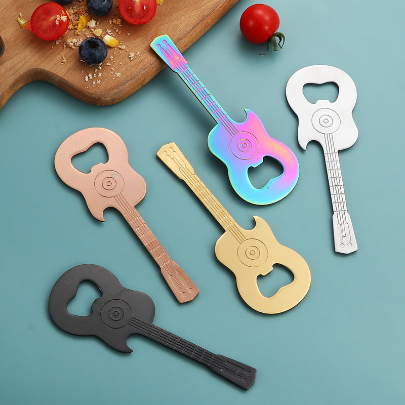 Stainless Steel Guitar Bottle Opener with Magnet