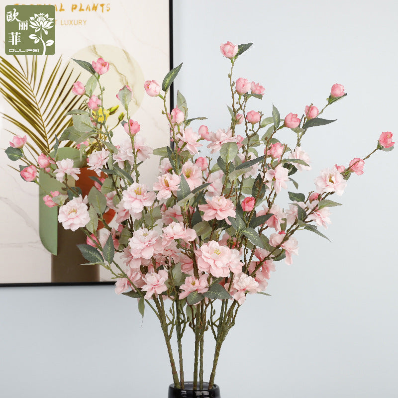 Scandinavian Artificial Cherry Blossom – Multi-Head Decorative Flowers