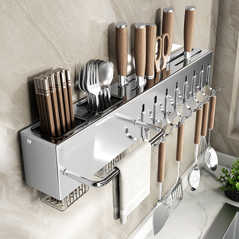 Stainless Steel Wall-Mounted Multi-Functional Knife Rack