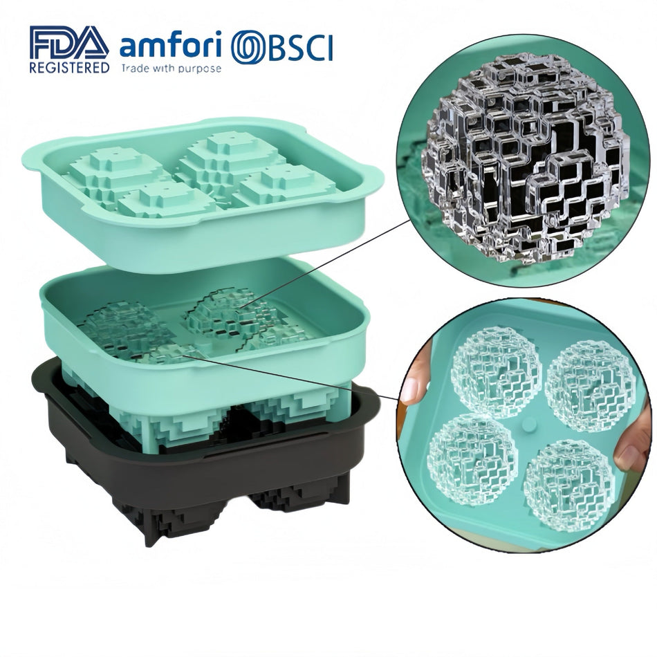 Creative Rubik’s Cube Ice Mold with Lid