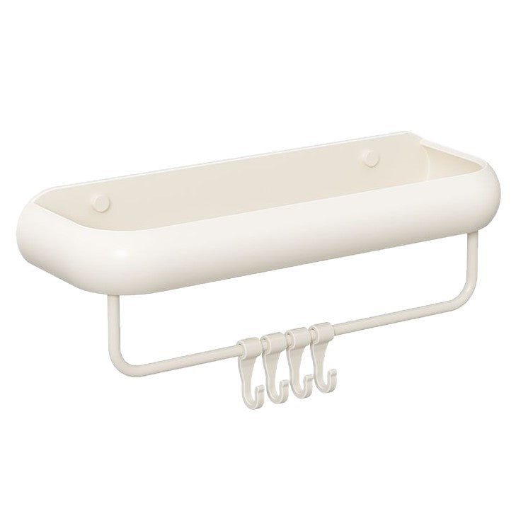 Cream White Punch-Free Bathroom Wall-Mounted Triangle Rack