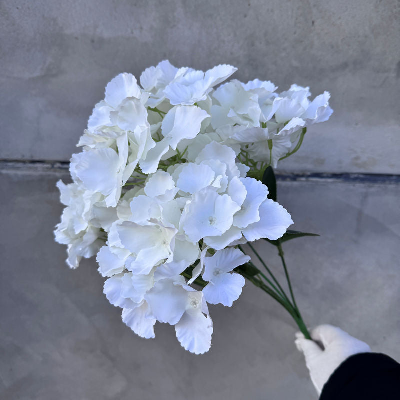 Artificial 5-Head Hydrangea Bouquet – Faux Flower Arrangement for Wedding, Hotel & Home Background Decoration
