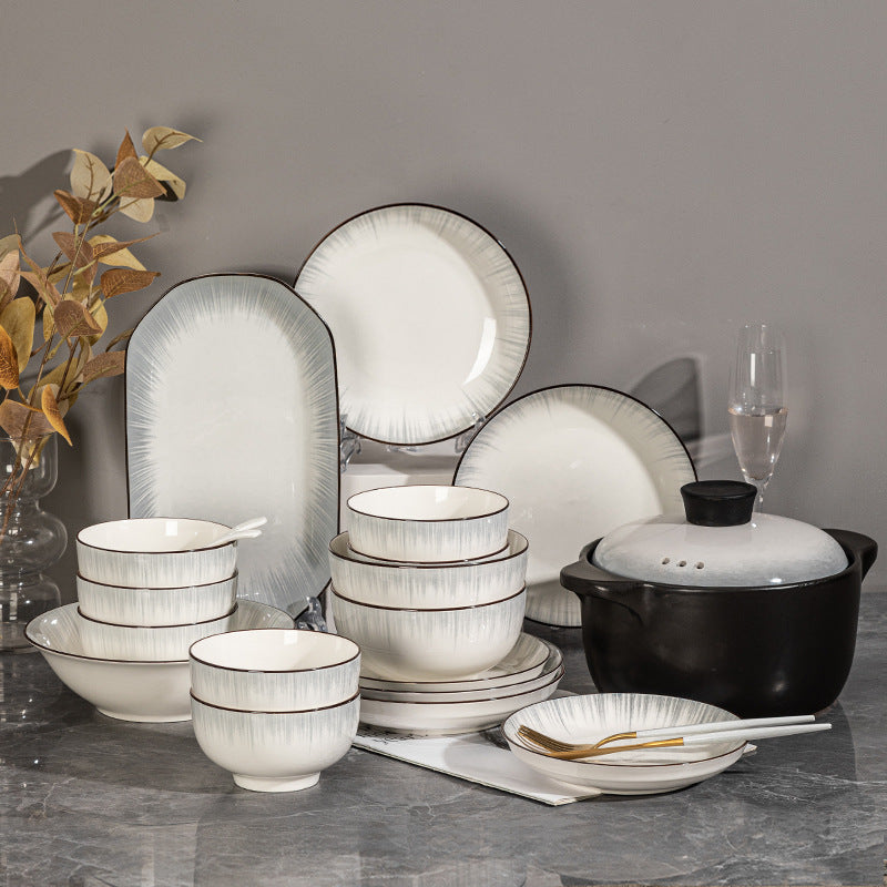 2025 New Ceramic Tableware Set Underglaze Bowls & Plates