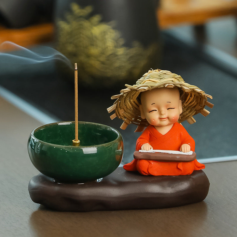 Rui Jie Cute Straw Hat Monk Zen Aromatherapy Incense