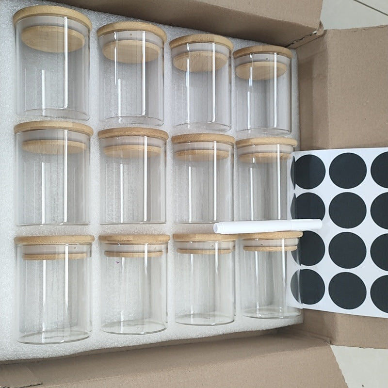 12-Piece Glass Jar Set with Bamboo Lids