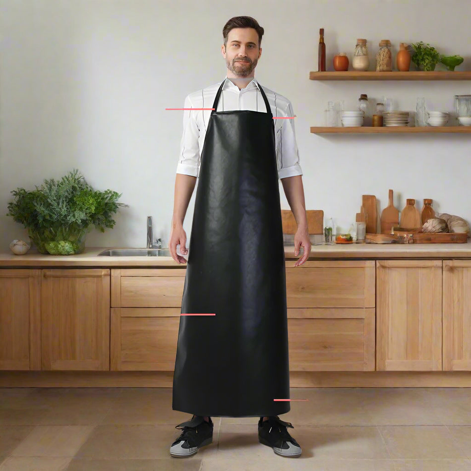 Soft Leather Waterproof Apron for Heavy Kitchen Work