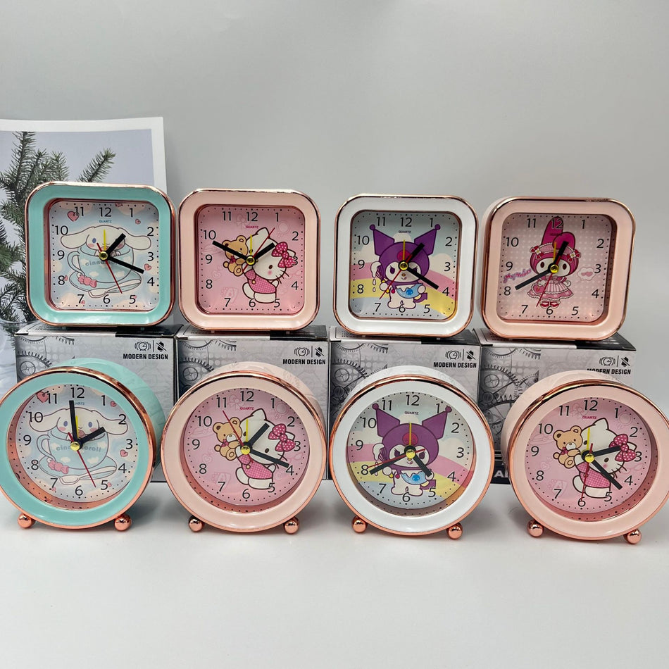 Cute Yugui Dog & KT Cat Silent Alarm Clock for Kids
