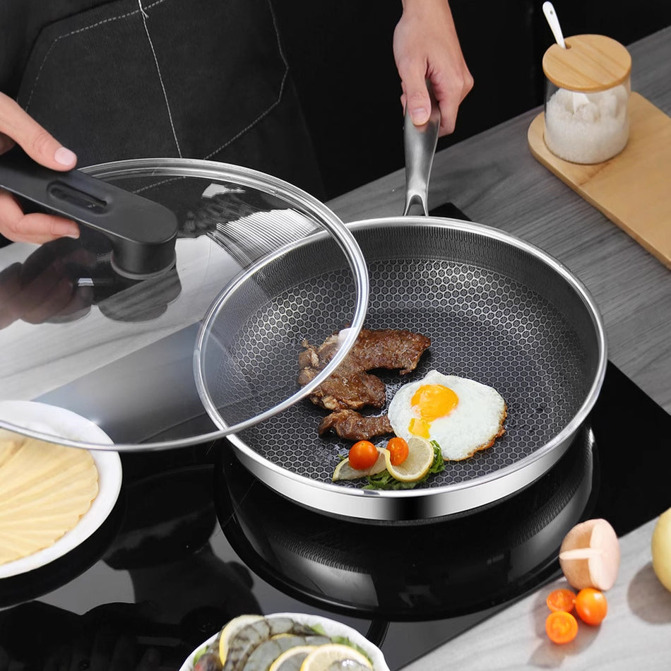 Ceramic Non-Stick Frying Pan – Flat Bottom for Gas & Induction Use