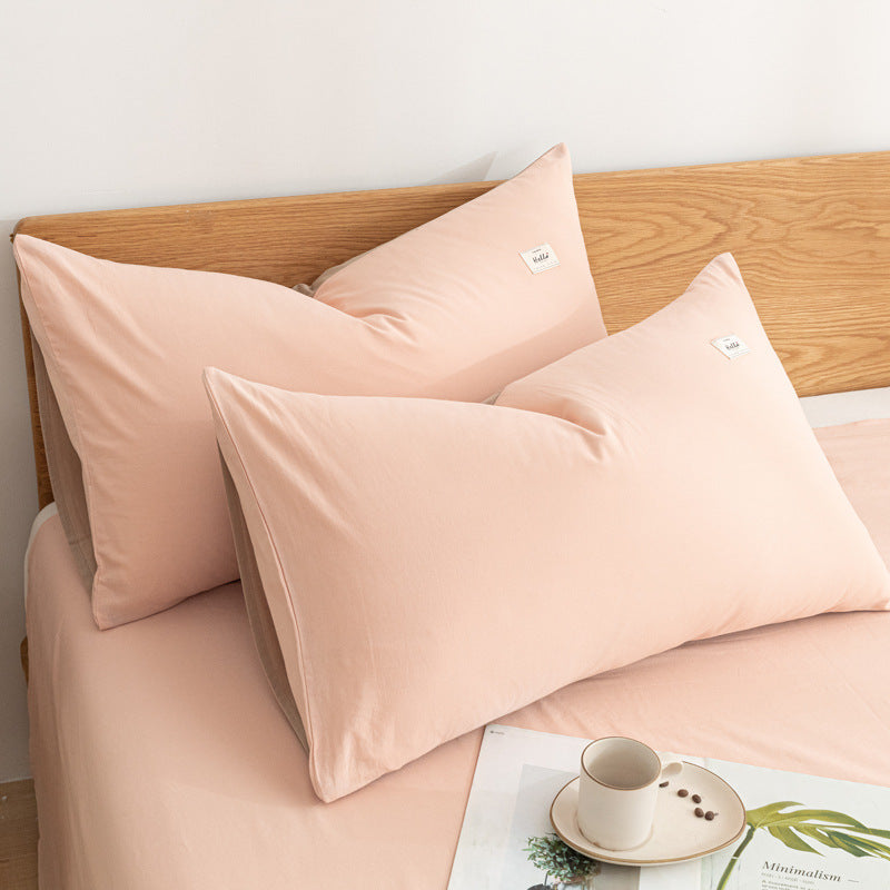 Washed Cotton Pillowcase Pair for Spring & Summer