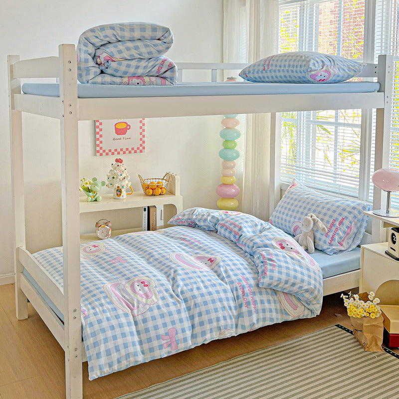 Student Dorm Cotton Sheet Set – 3pc Bunk Bed Set