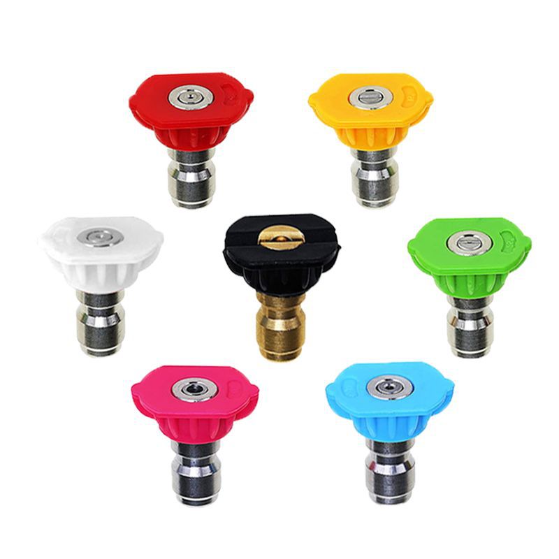 Stainless Steel 1/4" Quick-Connect Car Wash Nozzle Set – 5 Colors