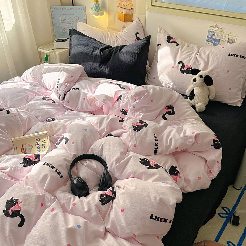 Sleeping Cotton Cartoon Bedding Set