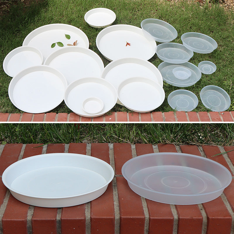 Thick White Round Flower Pot Tray – Succulent & Orchid Use (10 pc)