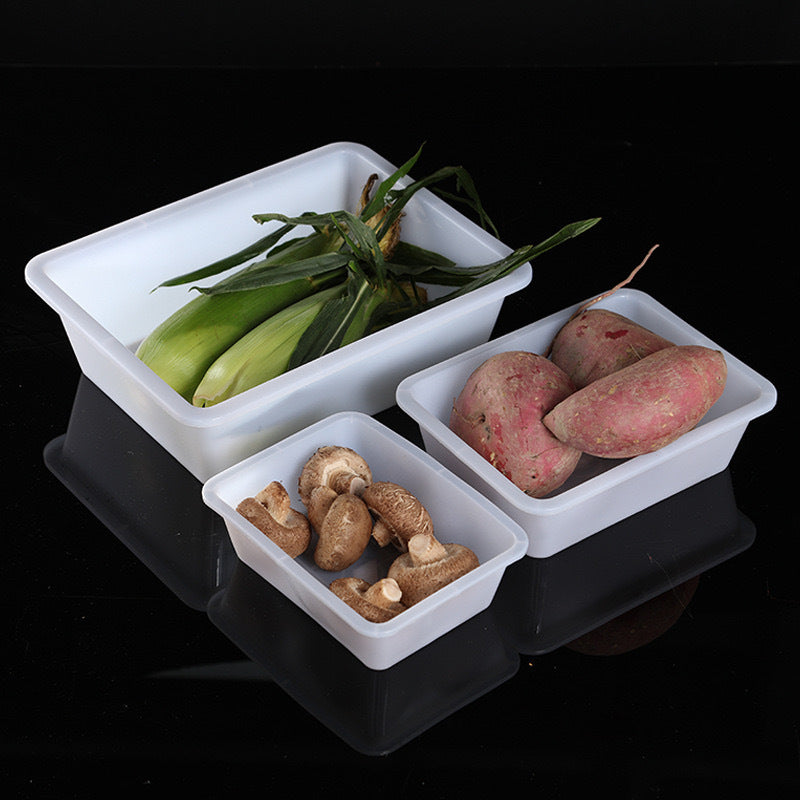 White Plastic Rectangular Storage Basket | Kitchen & Fridge