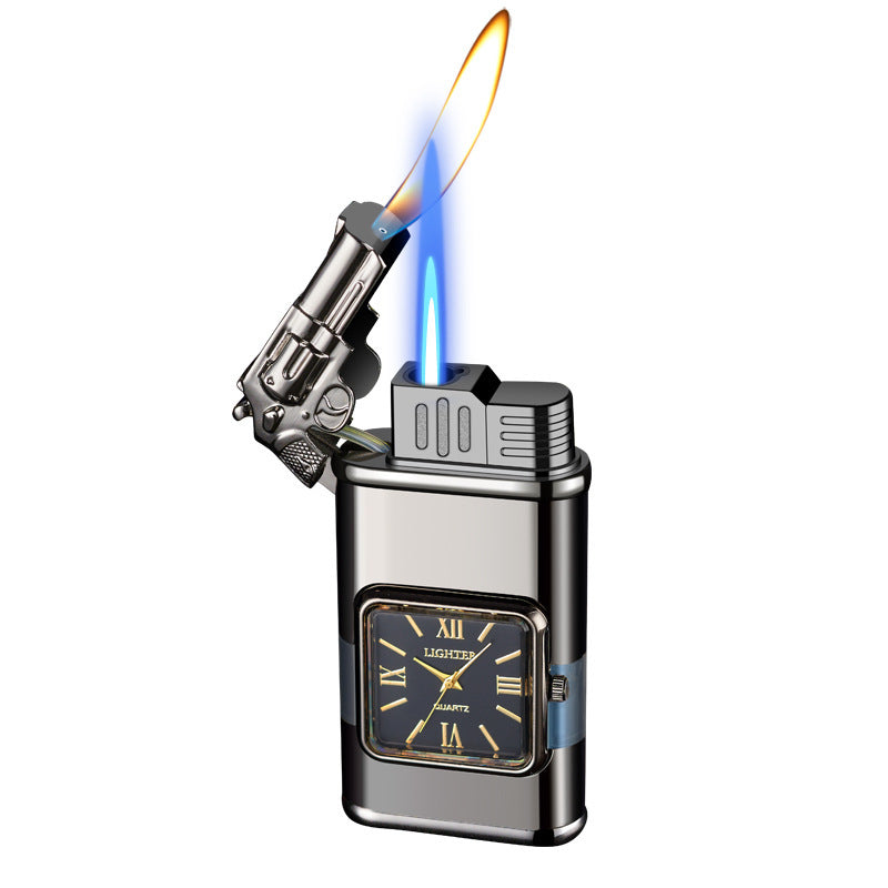 Crocodile Pattern Double Flame Inflatable Metal Lighter – Multifunctional Gift
