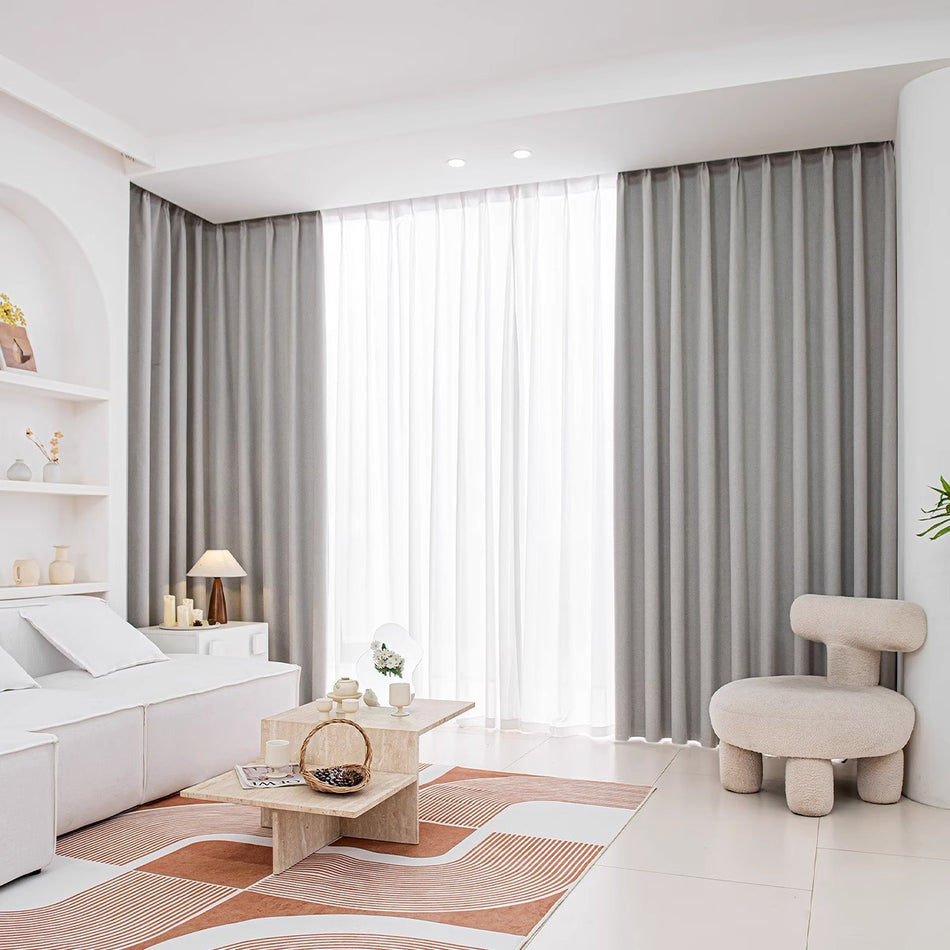 Colorful Linen Full Blackout Curtains – High-End Shaoxing Finished Design