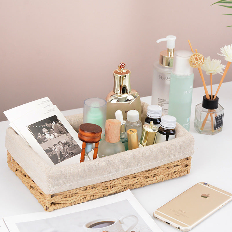 Woven Rattan Storage Basket & Tray | Key & Snack Organizer