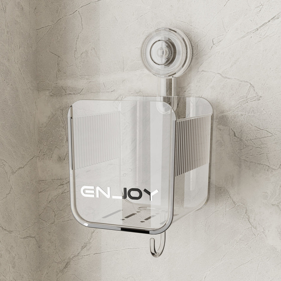 Premium Suction Cup Wall-Mounted Bathroom Storage Rack