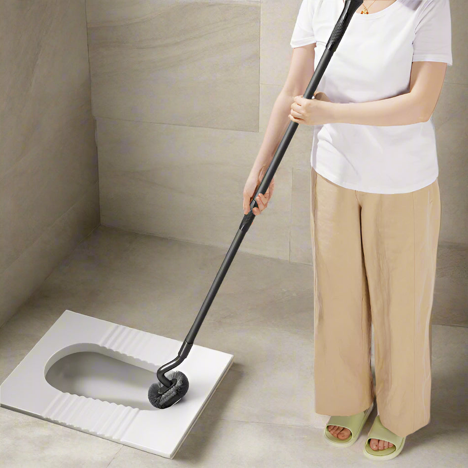 Telescopic S-Shaped Squatting Toilet Brush