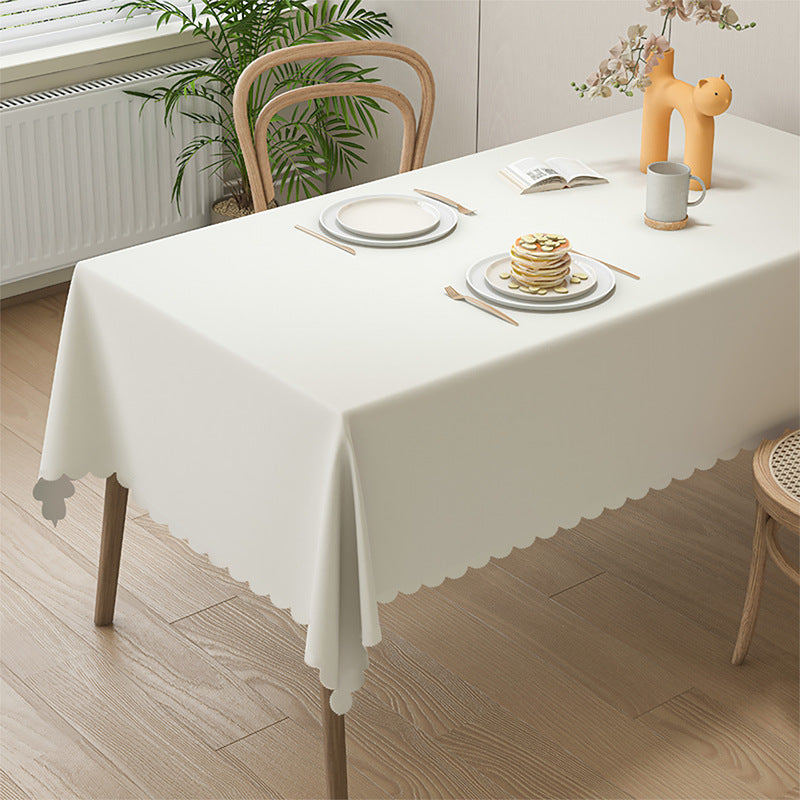Cream Style Lambskin Waterproof Coffee Tablecloth