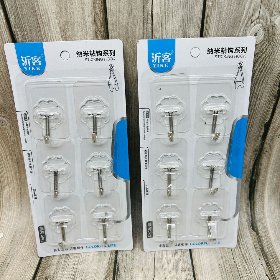 6-Row Strong Adhesive Hook – Kitchen & Door Organizer
