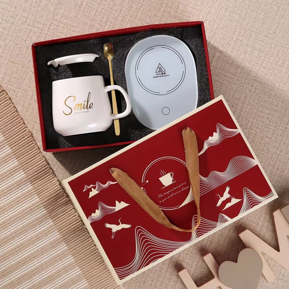 55°C Thermostatic Ceramic Mug Gift Set with Logo