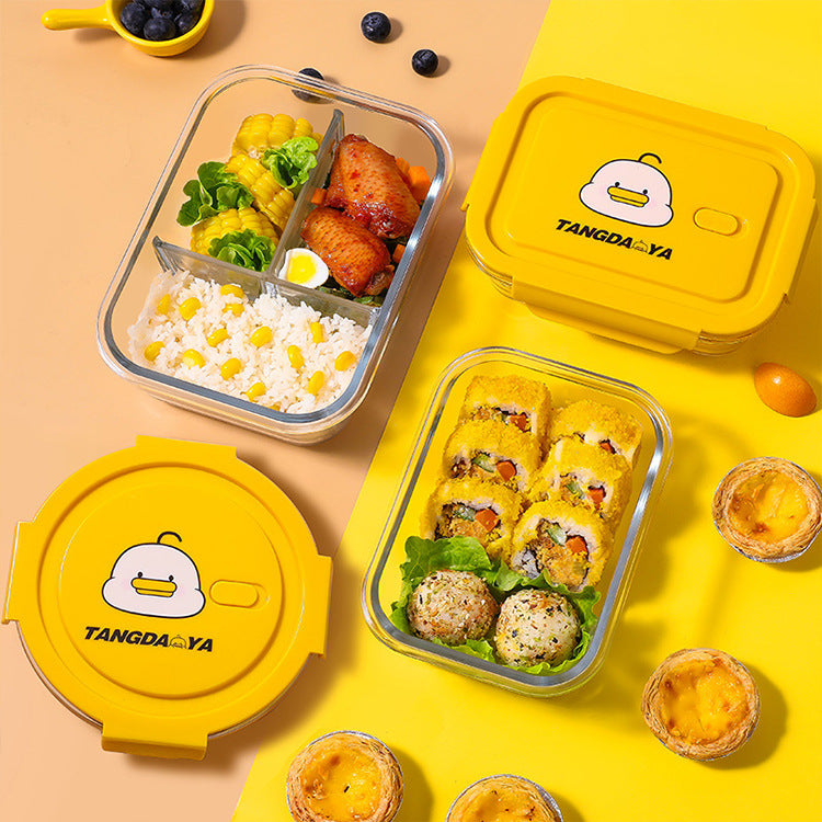 Duck Glass Lunch Box – Microwave Safe Bento Bowl