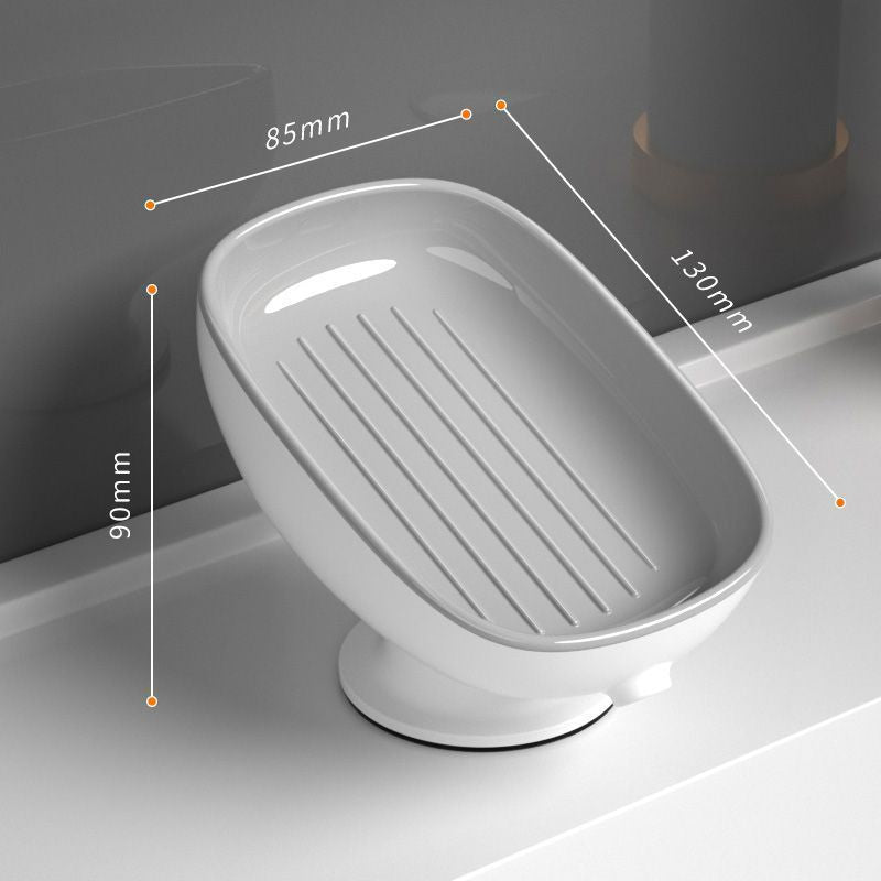 Wall-Mounted Suction Cup Draining Soap Box for Bathroom