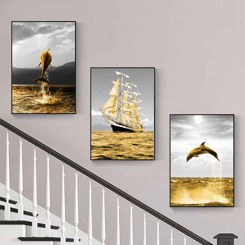 Triple Stair Wall Painting – Bedroom & Living Room 🖼️✨