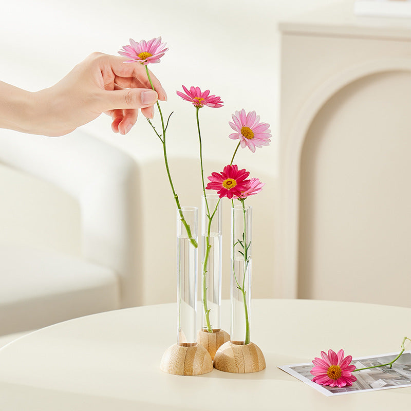Bamboo Block Water-Pickled Flower Vase – Artistic Home Décor for Living & Office Spaces