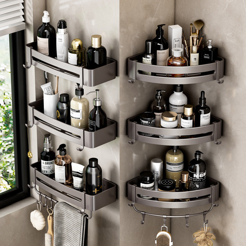 Aluminum Punch-Free Bathroom Corner Shelf